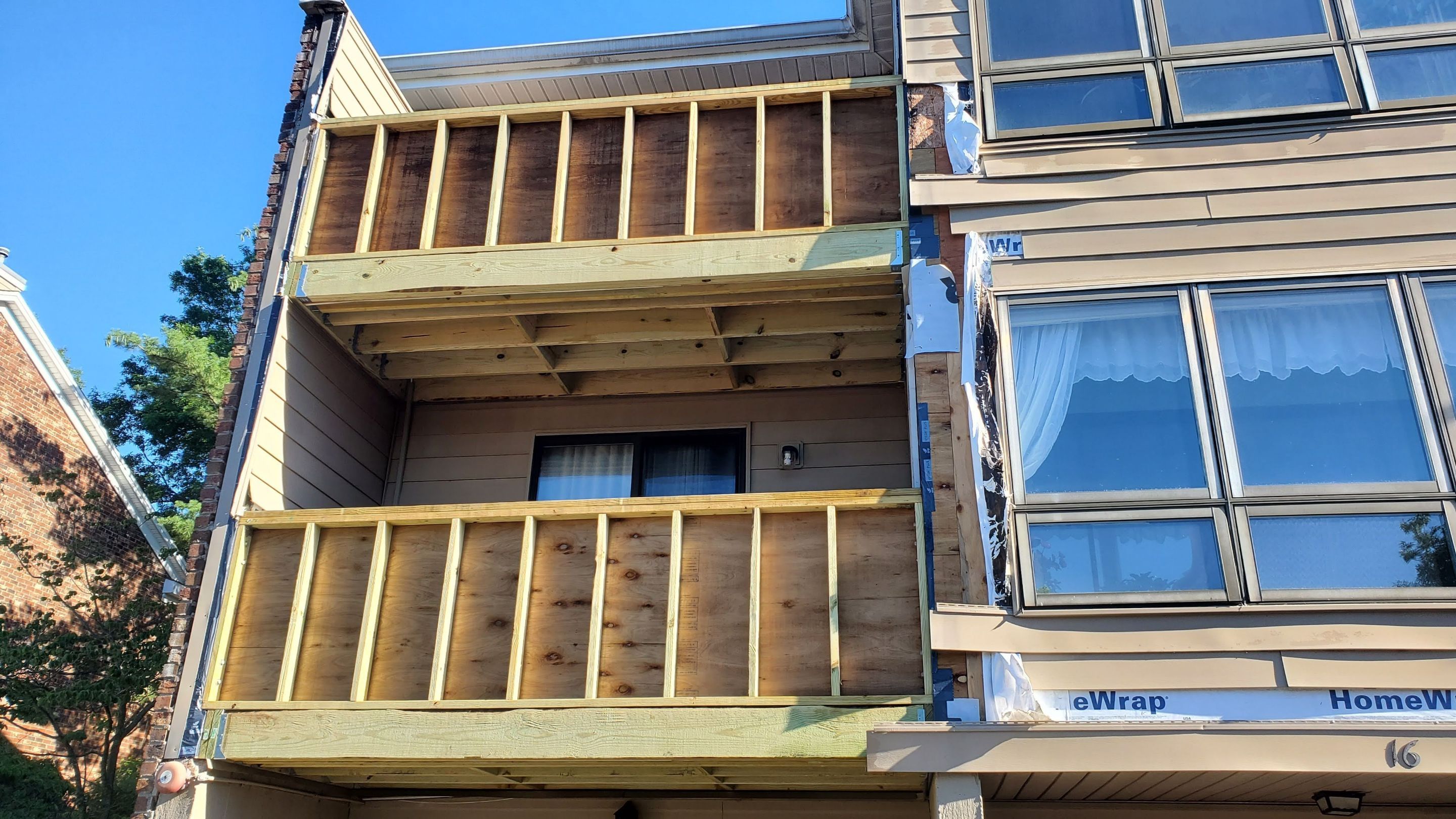 Facade carpentry framing and exterior building components