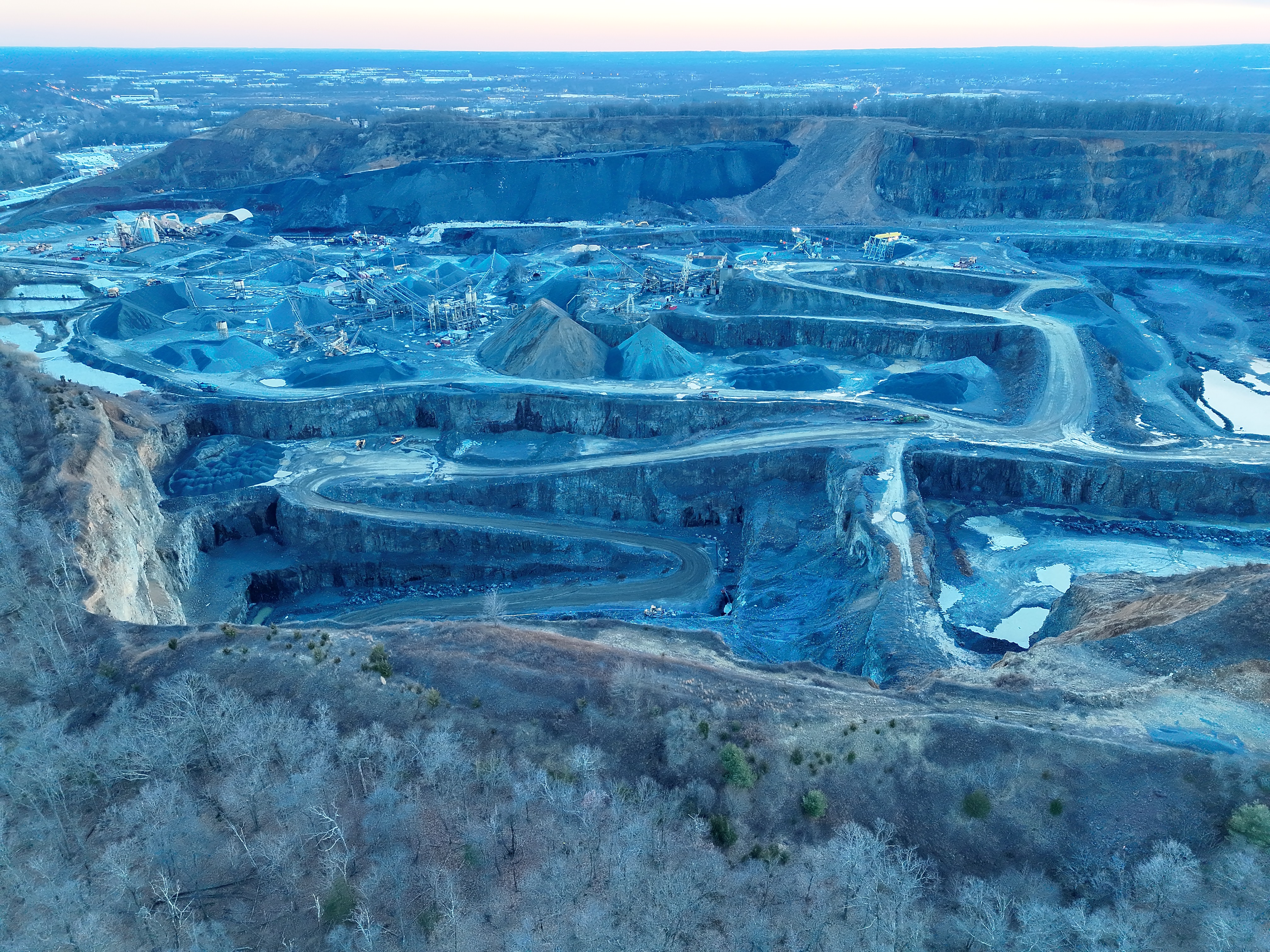 Aerial construction site overview
