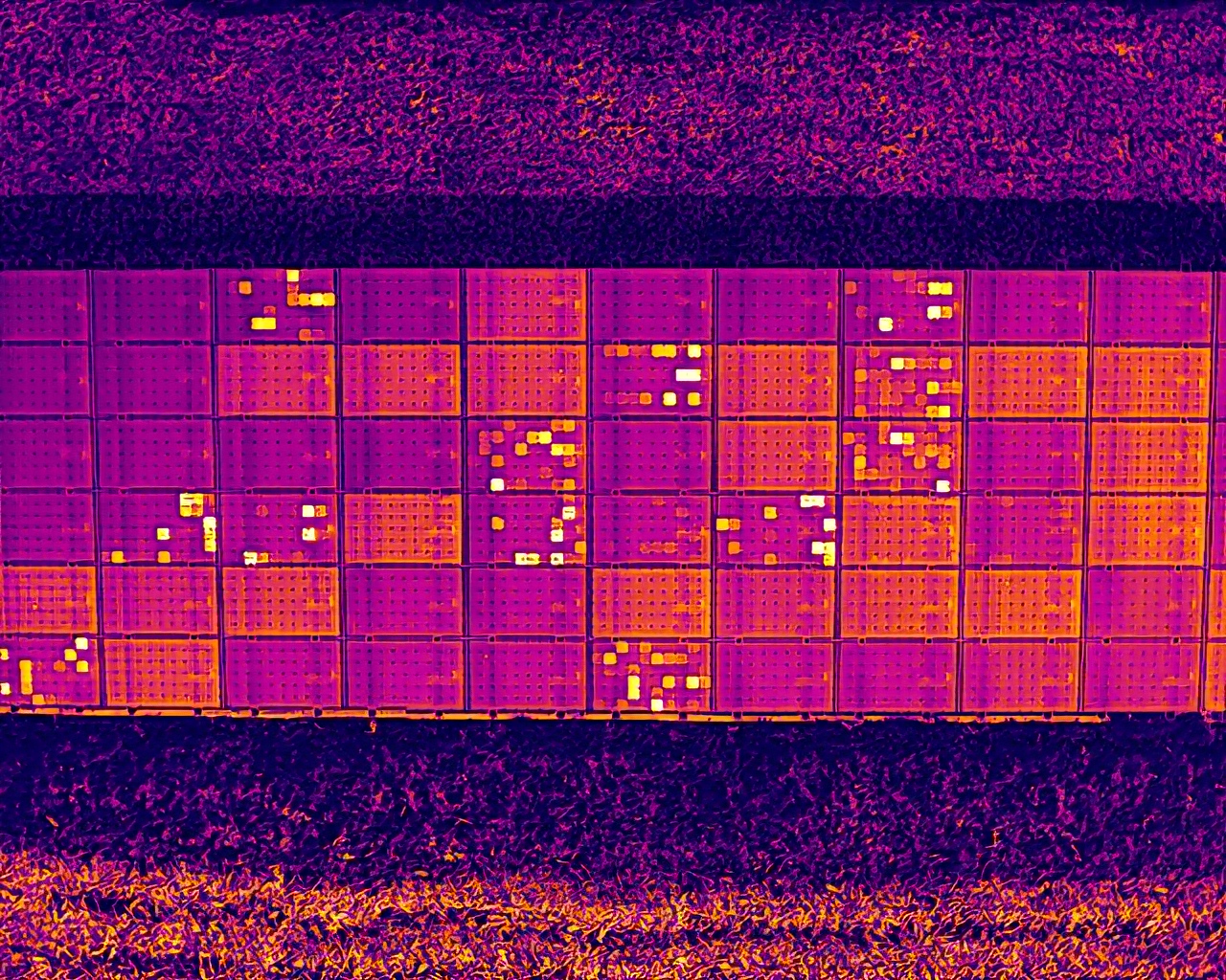 Thermal drone inspection of solar panels