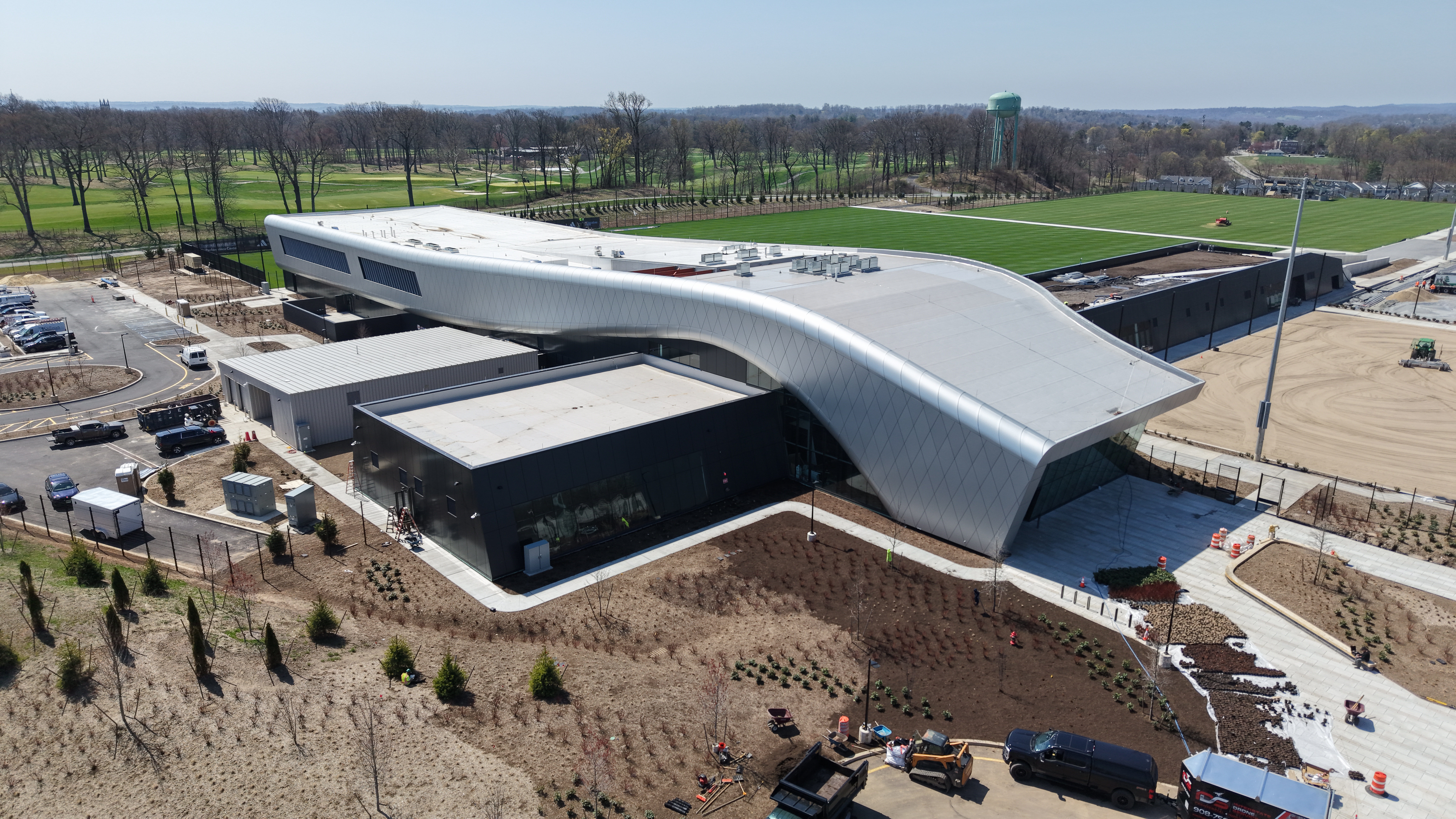 Large structure drone cleaning view