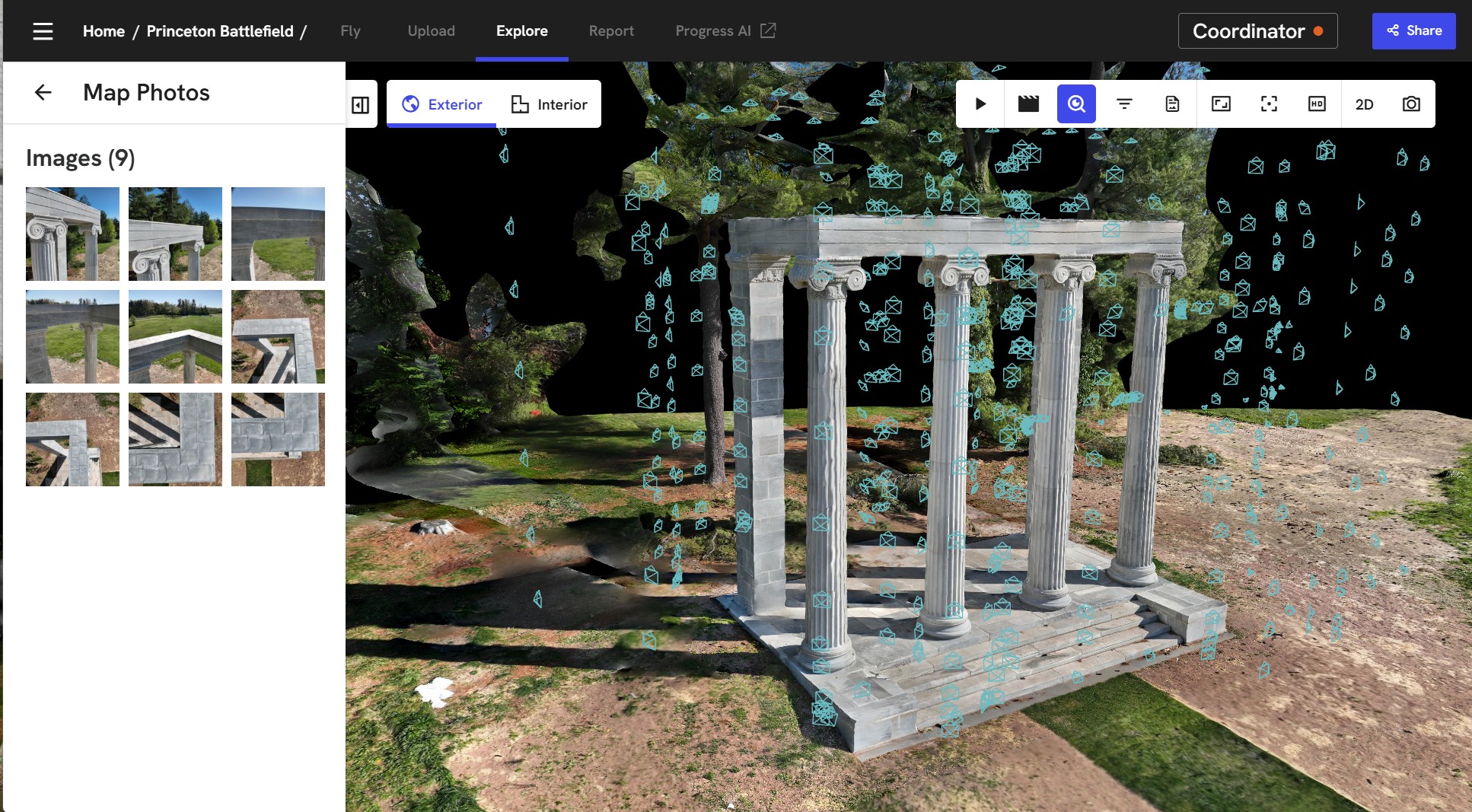 Digital preservation model of historic colonnade