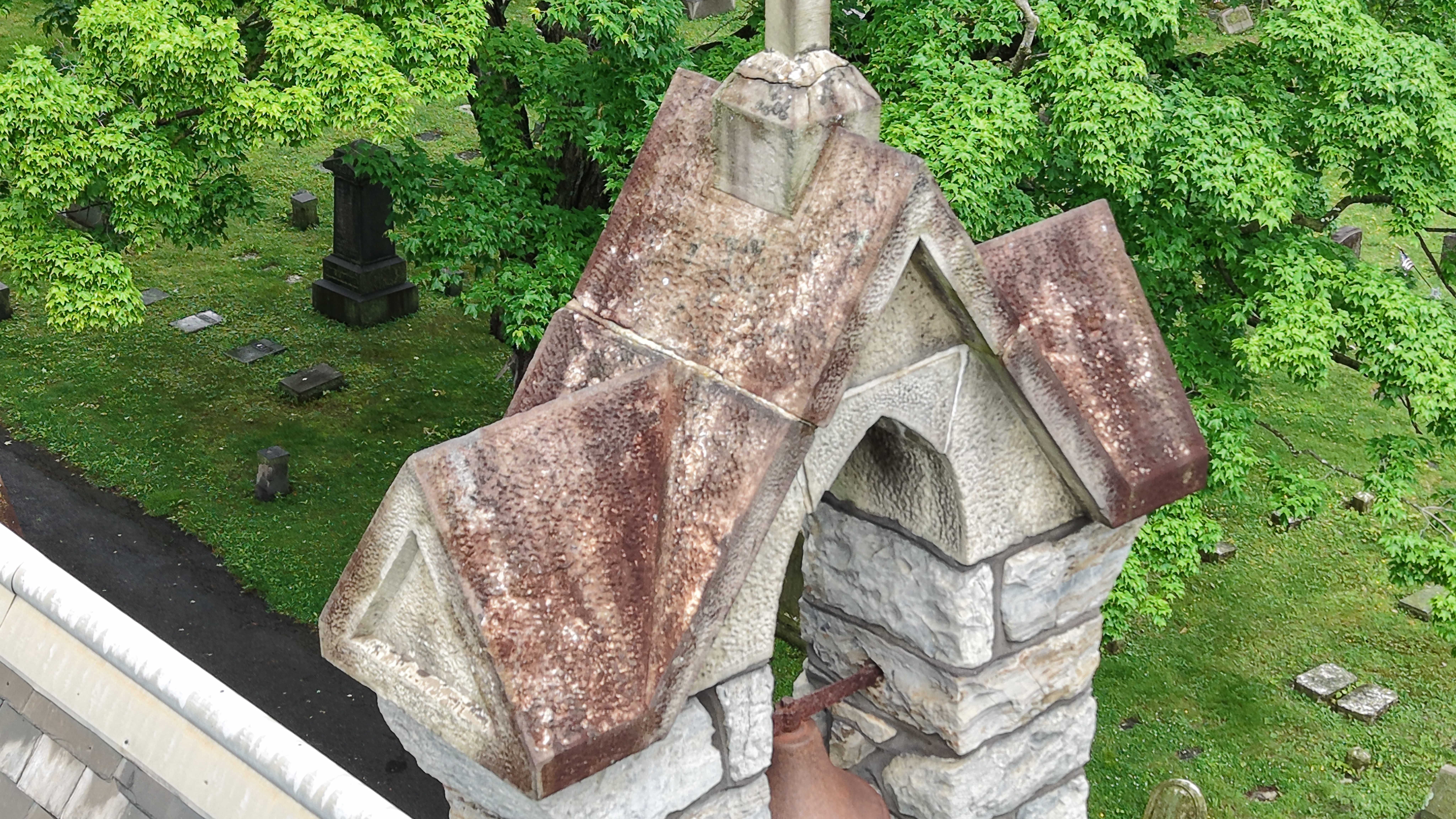 Historic stone roof and tower detail