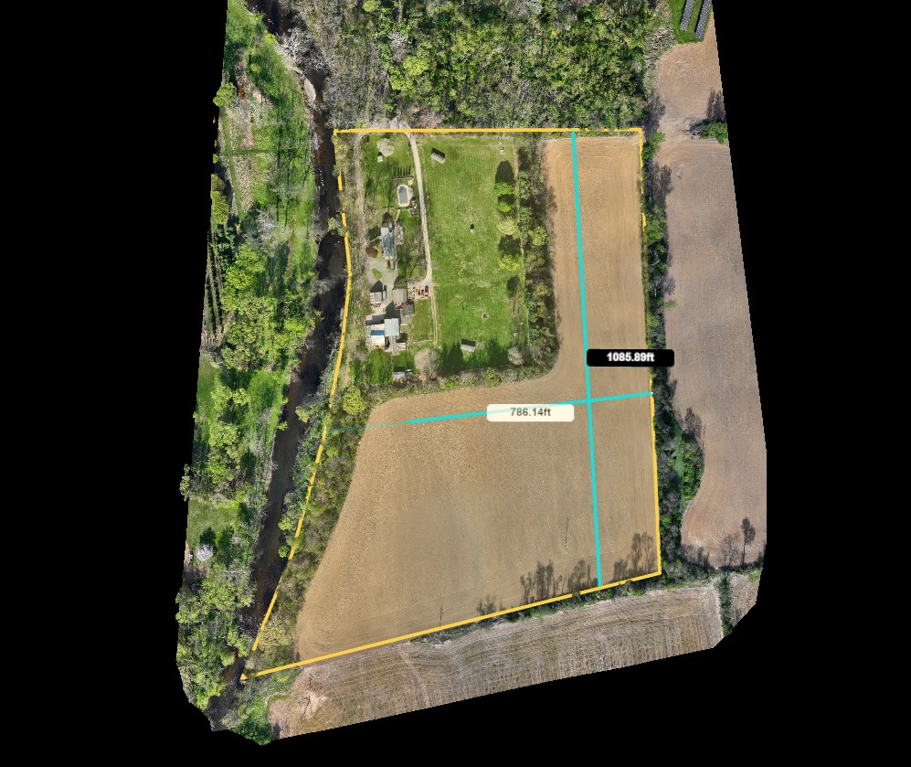 Drone mapping terrain and drainage analysis view