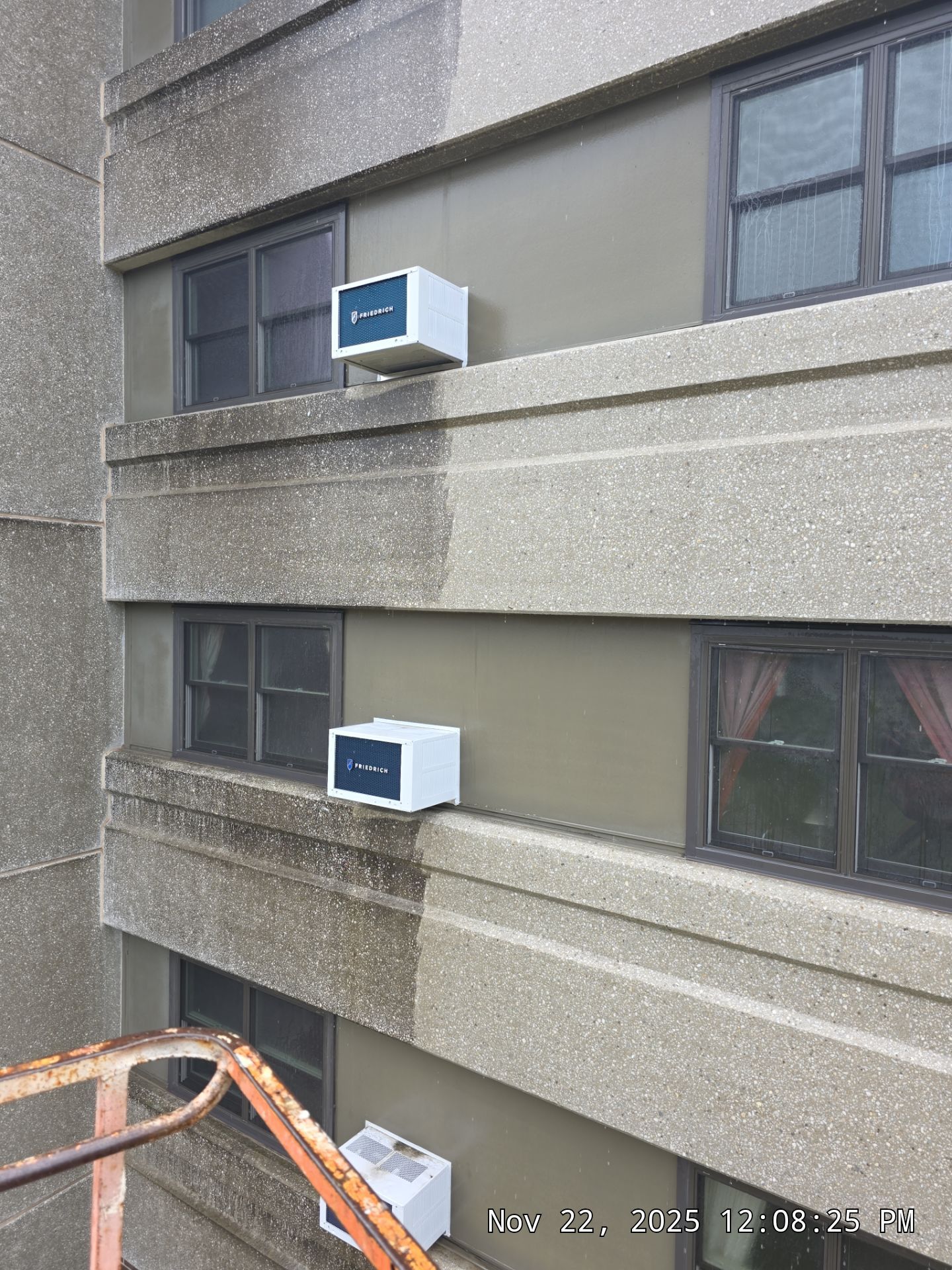 Commercial facade before exterior cleaning