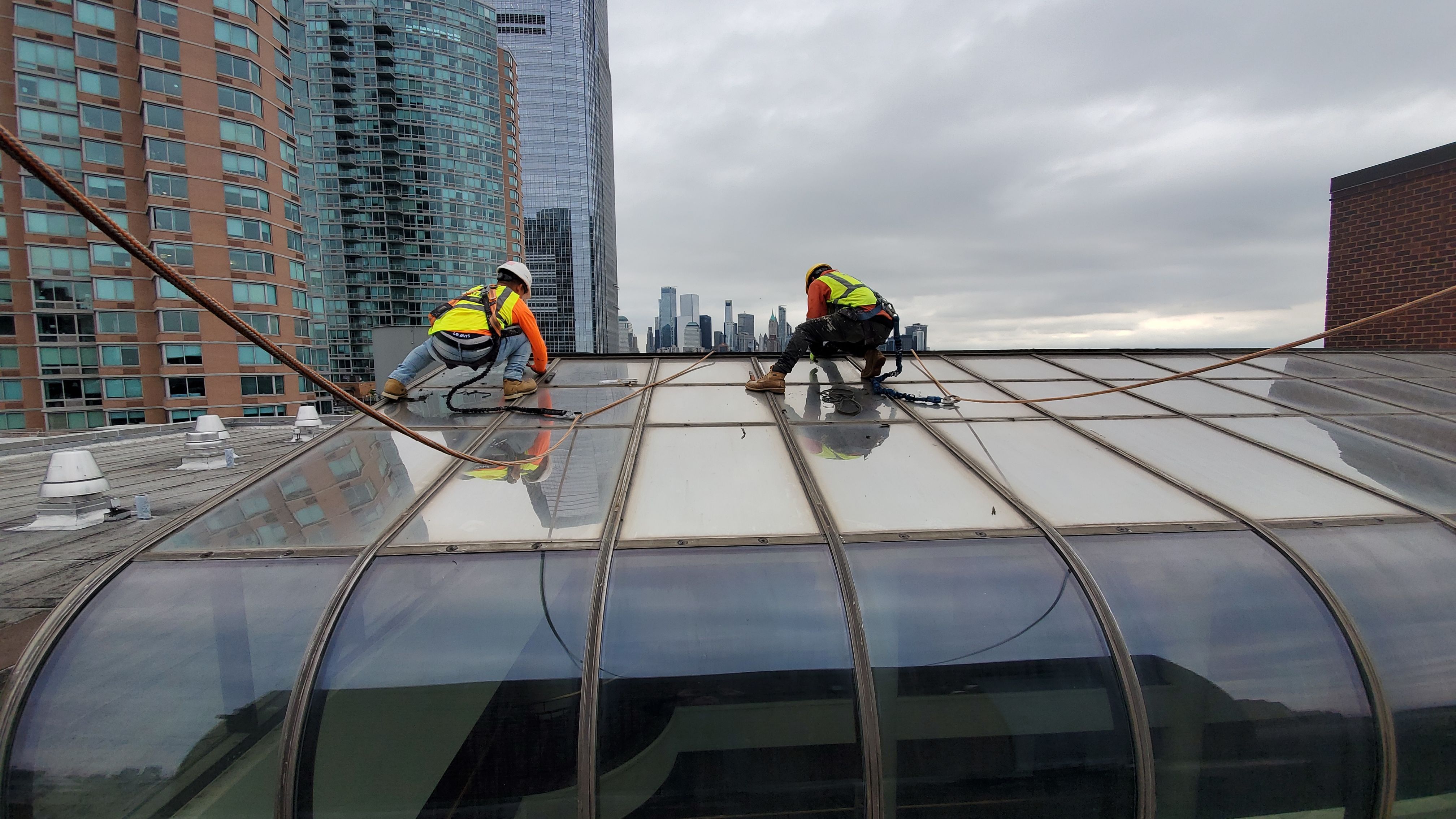 Rope access waterproofing inspection and repair work