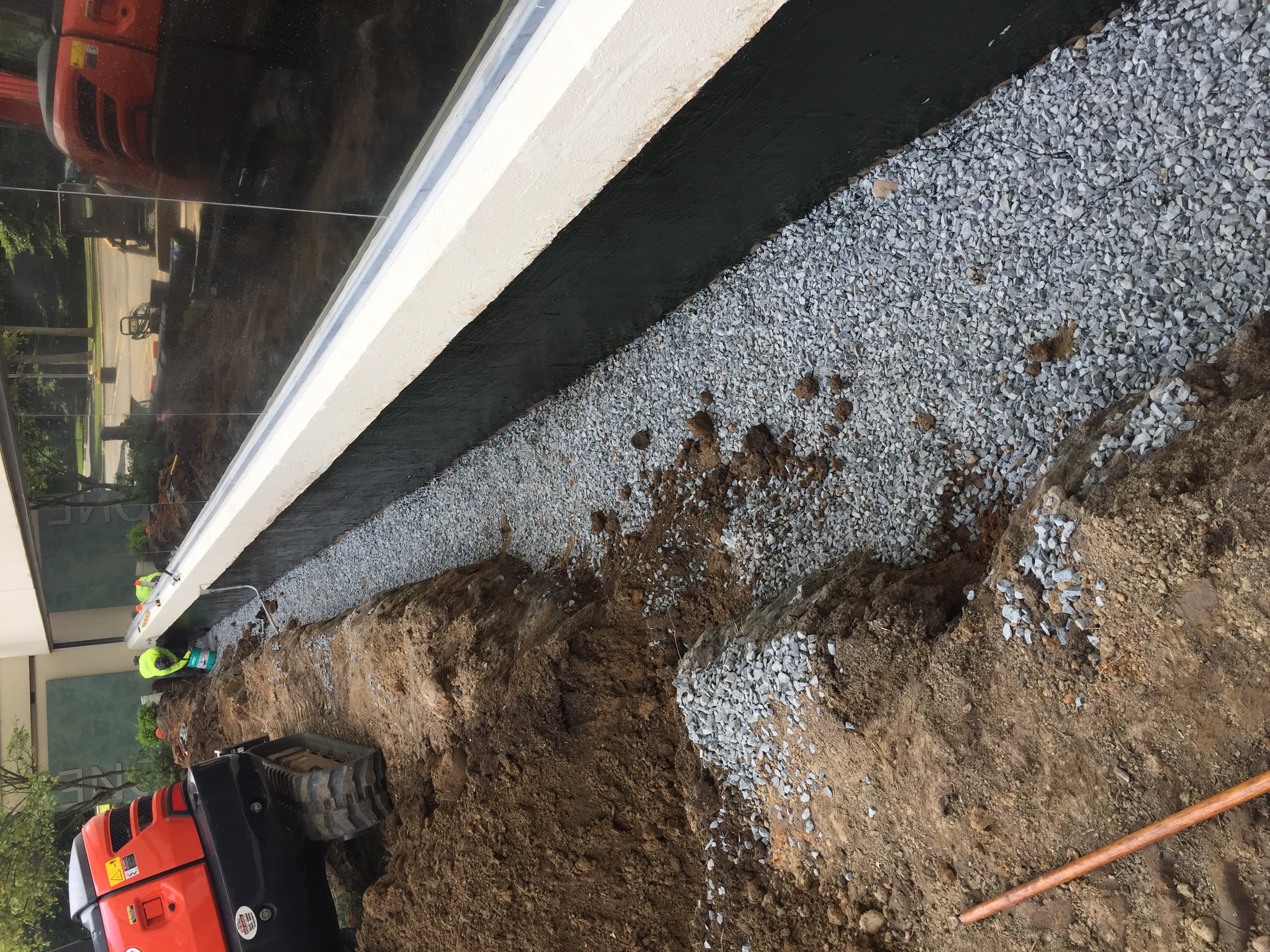 Footer drain water intrusion condition