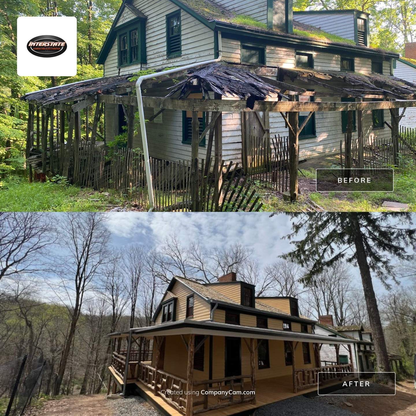 Historic house restoration before and after