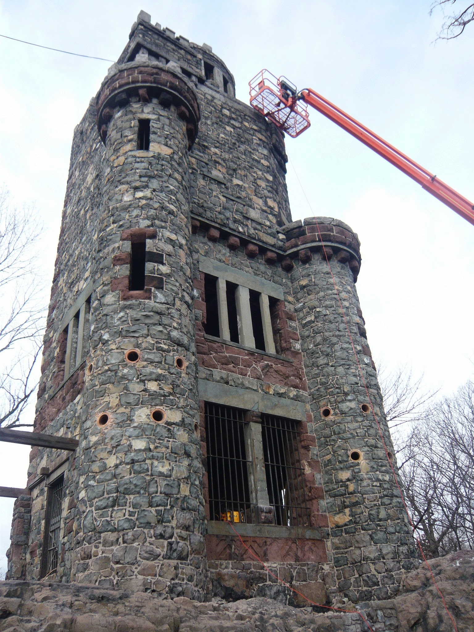 Historic stone tower restoration